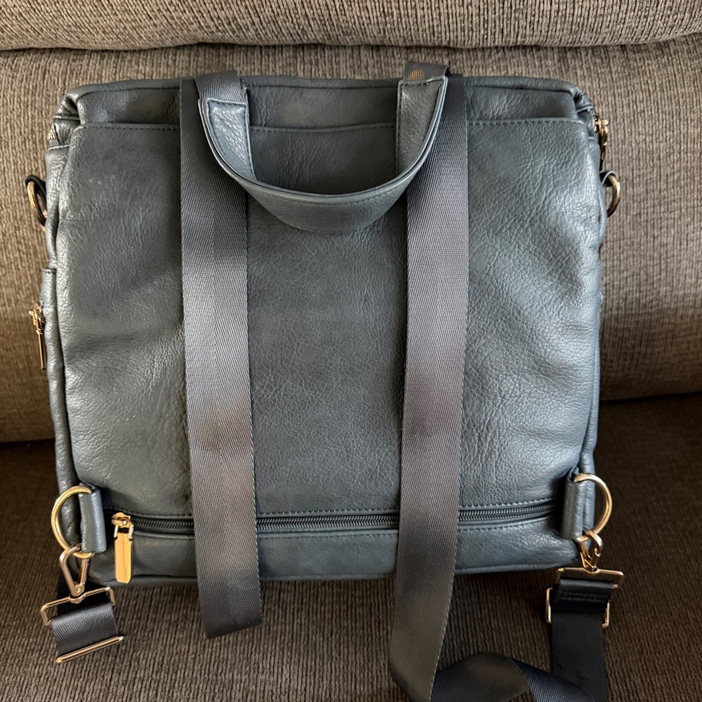 Fawn‎ Design Gray original Backpack with Gold Hardware in bluebell - Picture 2 of 5